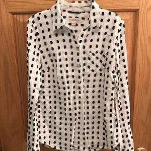 Merona White and black button down